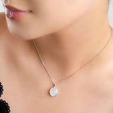 Classic Oval Necklace in Silver and Moonstone