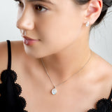 Classic Oval Necklace in Silver and Moonstone