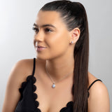 Classic Oval Necklace in Silver and Blue Lace Agate