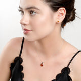 Classic Oval Necklace in Silver and Amber