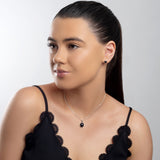 Classic Oval Necklace in Silver and Black Onyx