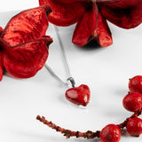 Miniature Heart Shaped Red Horn Coral Necklace - Natural Designer Gemstone