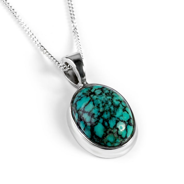 Tibetan Turquoise Necklace from the Himalayas - Natural Designer Gemstone