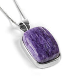 Vibrant Russian Charoite Gemstone Necklace - Natural Designer Gemstone