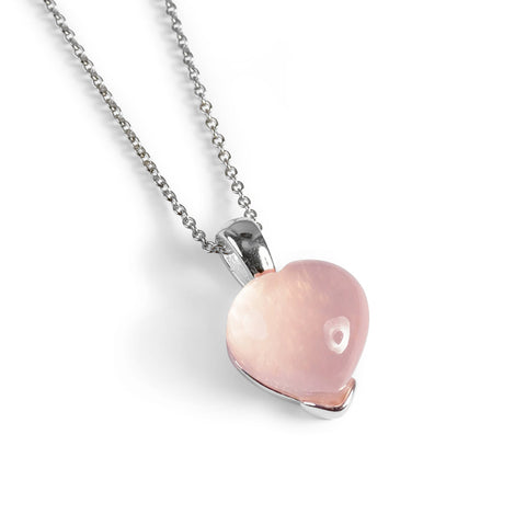Small Heart in Rose Quartz and Silver