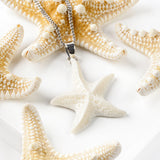 Hand Carved Starfish Necklace - Natural Designer Gemstone