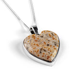 Rustic Ocean Jasper Heart Necklace - Natural Designer Gemstone