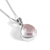 Pure Light Rose Quartz Necklace - Natural Designer Gemstone
