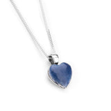 Natural Blue Sponge Coral Miniature Heart Necklace