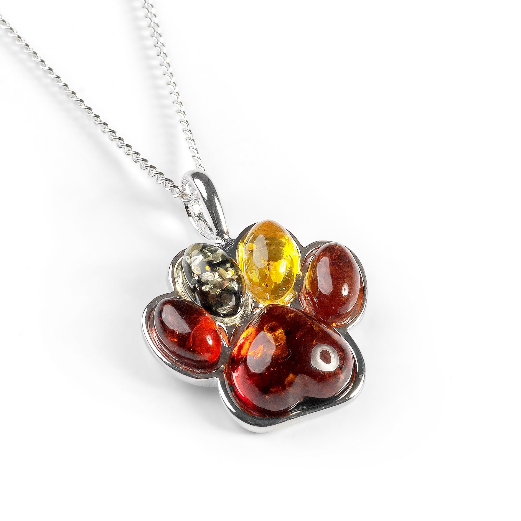 Paw Print Necklace Amber