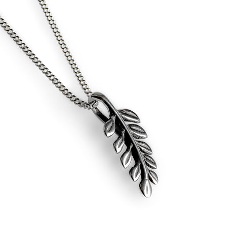 Royal Fern Leaf Necklace in Silver