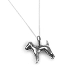 Miniature Airedale Terrier Dog Necklace in Silver with 24ct Gold