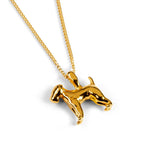 Miniature Airedale Terrier Dog Necklace in Silver