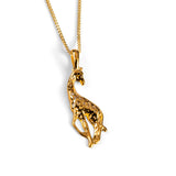 Miniature Giraffe Necklace in Silver with 24ct Gold