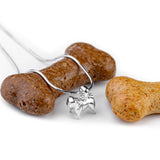 Miniature Pug Dog Necklace in Silver