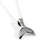 Small Mermaid Tail / Whale Necklace in Silver