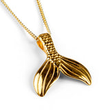 Mermaid Tail Necklace in Silver with 24ct Gold