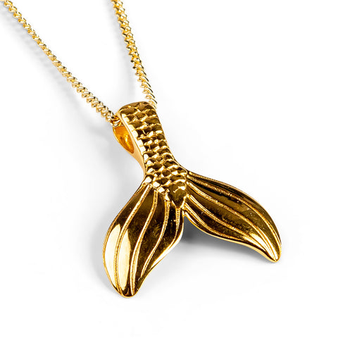 Mermaid Tail Necklace in Silver with 24ct Gold
