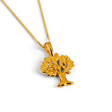 Tree of Life Necklace in Silver with 24ct Gold