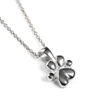 Miniature Paw Print Necklace in Silver