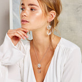 Dreamcatcher Necklace in Silver and Amber