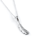Miniature Bird Feather Necklace in Silver