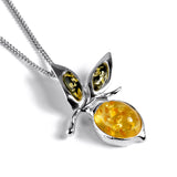 Juicy Lemon Necklace in Silver and Amber