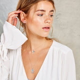 Hamsa Hand Necklace in Silver and Turquoise