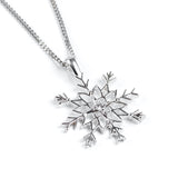 Sparkling Snowflake Necklace in Silver and Cubic Zirconia