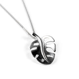 Split Leaf Palm Necklace in Silver