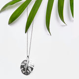 Split Leaf Palm Necklace in Silver