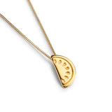 Watermelon Slice Necklace in Silver with 24ct Gold