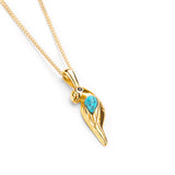 Miniature Parrot Necklace in Turquoise & Silver with 24ct Gold