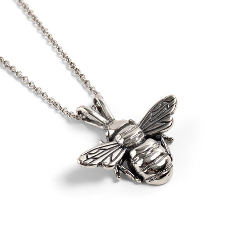 Cute Honey Bee Necklace in Silver with 24ct Gold