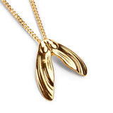 Sycamore Seeds Necklace in Silver with 24ct Gold