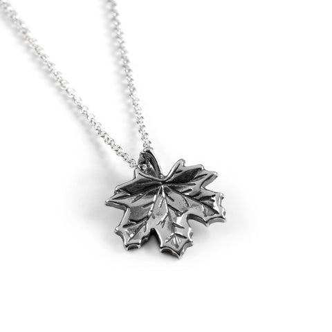 Maple Leaf Necklace in Silver