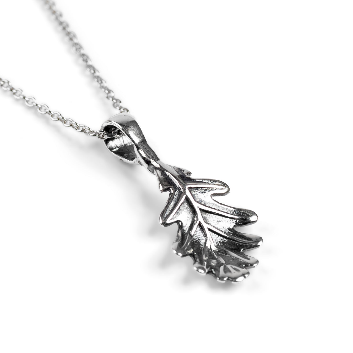 Mighty Oak Leaf Necklace in Silver with 24ct Gold