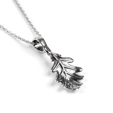 Mighty Oak Leaf Necklace in Silver