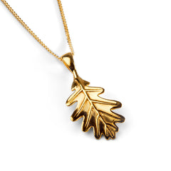 Mighty Oak Leaf Necklace in Silver with 24ct Gold