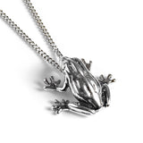 Cute Frog Necklace in Silver