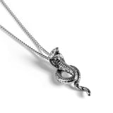 Cobra Snake Necklace in Silver with 24ct Gold