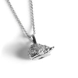 Cute Miniature Hedgehog Necklace in Silver
