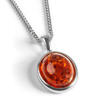 Classic Oval Necklace in Silver and Amber