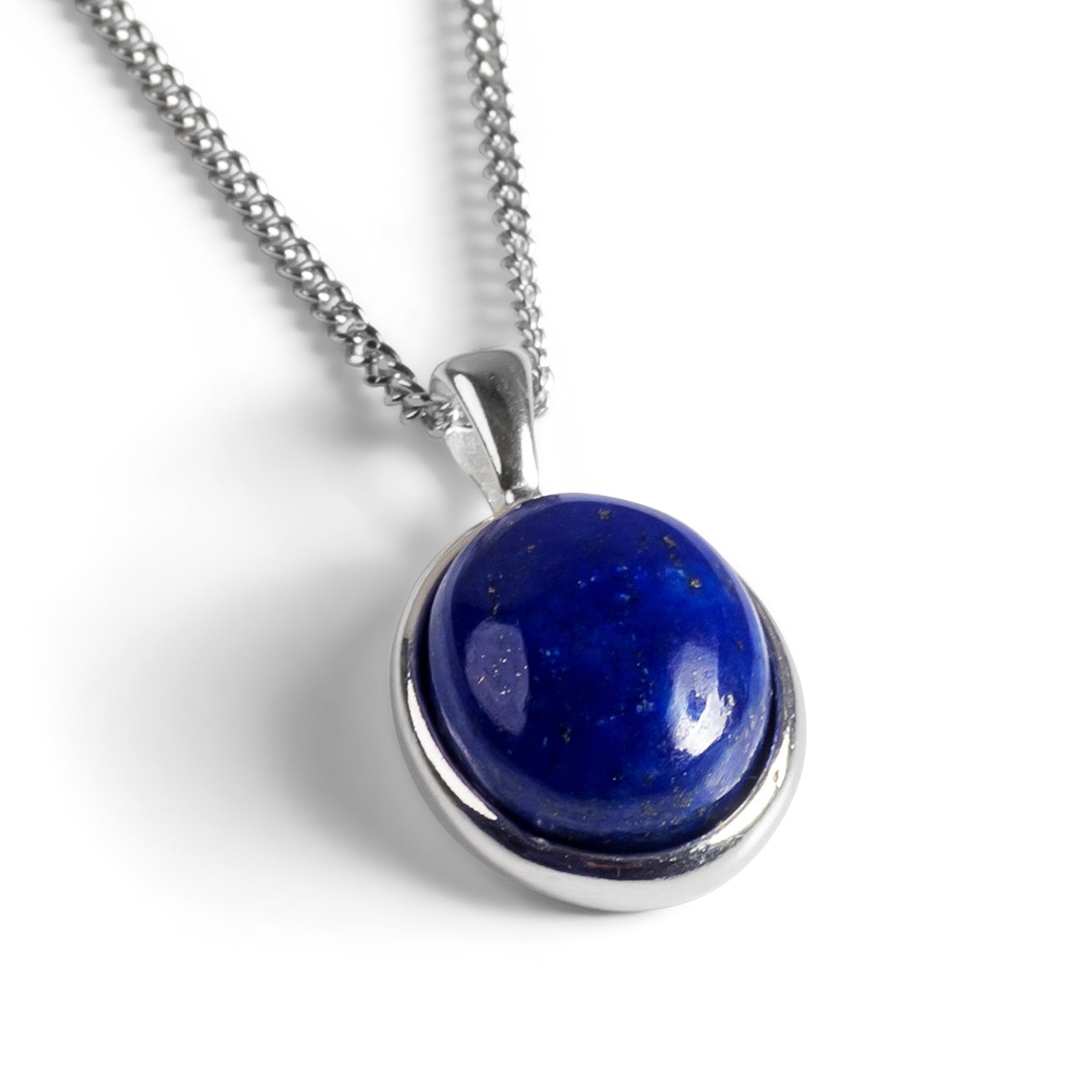 Blue Lapis Lazuli Crystal Ball Necklace Pendant With Silver Dragon – Queebo