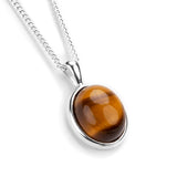 Classic Oval Necklace in Silver and Tiger's Eye