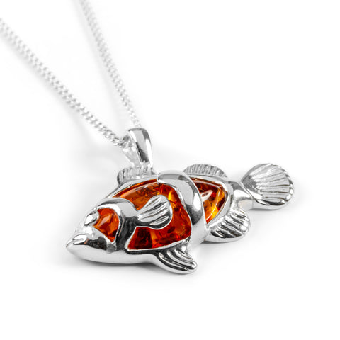 Clownfish Necklace in Silver and Amber