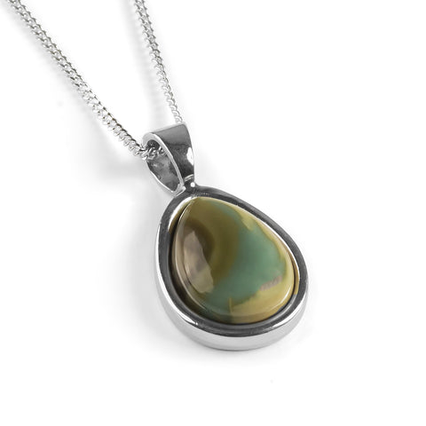 Teardrop Necklace in Silver and Imperial Jasper