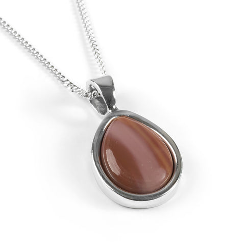 Teardrop Necklace in Silver and Royal Imperial Jasper