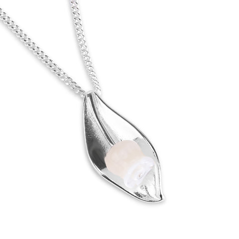 Lily of the Valley Necklace in Silver & Mother of Pearl