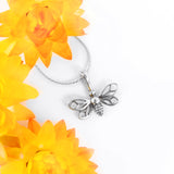 Miniature Bumble Bee Necklace in Silver